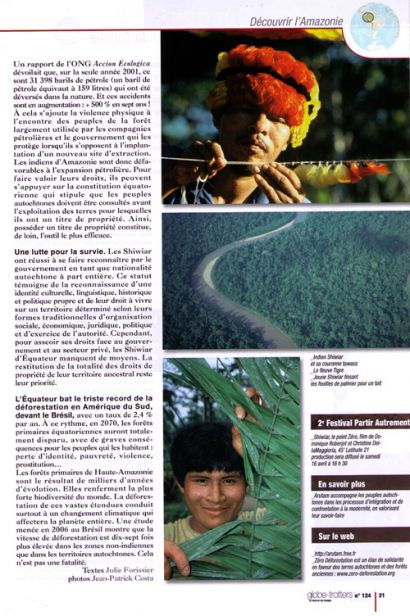 article publié dans le magazine globe-trotters